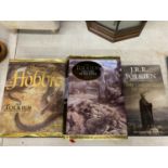 THREE HARDBACK J R R TOLKEIN BOOKS - THE LORD OF THE RINGS ILLUSTRATED BY ALAN LEE, THE HOBBIT AND
