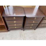 A PAIR OF STAG MINSTREL FOUR DRAWER BEDSIDE CHESTS