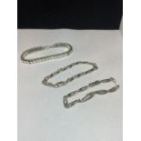 THREE MARKED SILVER BRACELETS