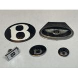 FIVE BENTLEY CAR BADGES