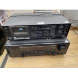 A KENWOOD TAPE DECK AND A KENWOOD STEREO RECIEVER