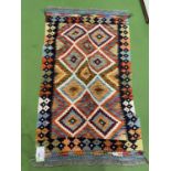 A CHOBI KILIM RUG 132CM X 78CM