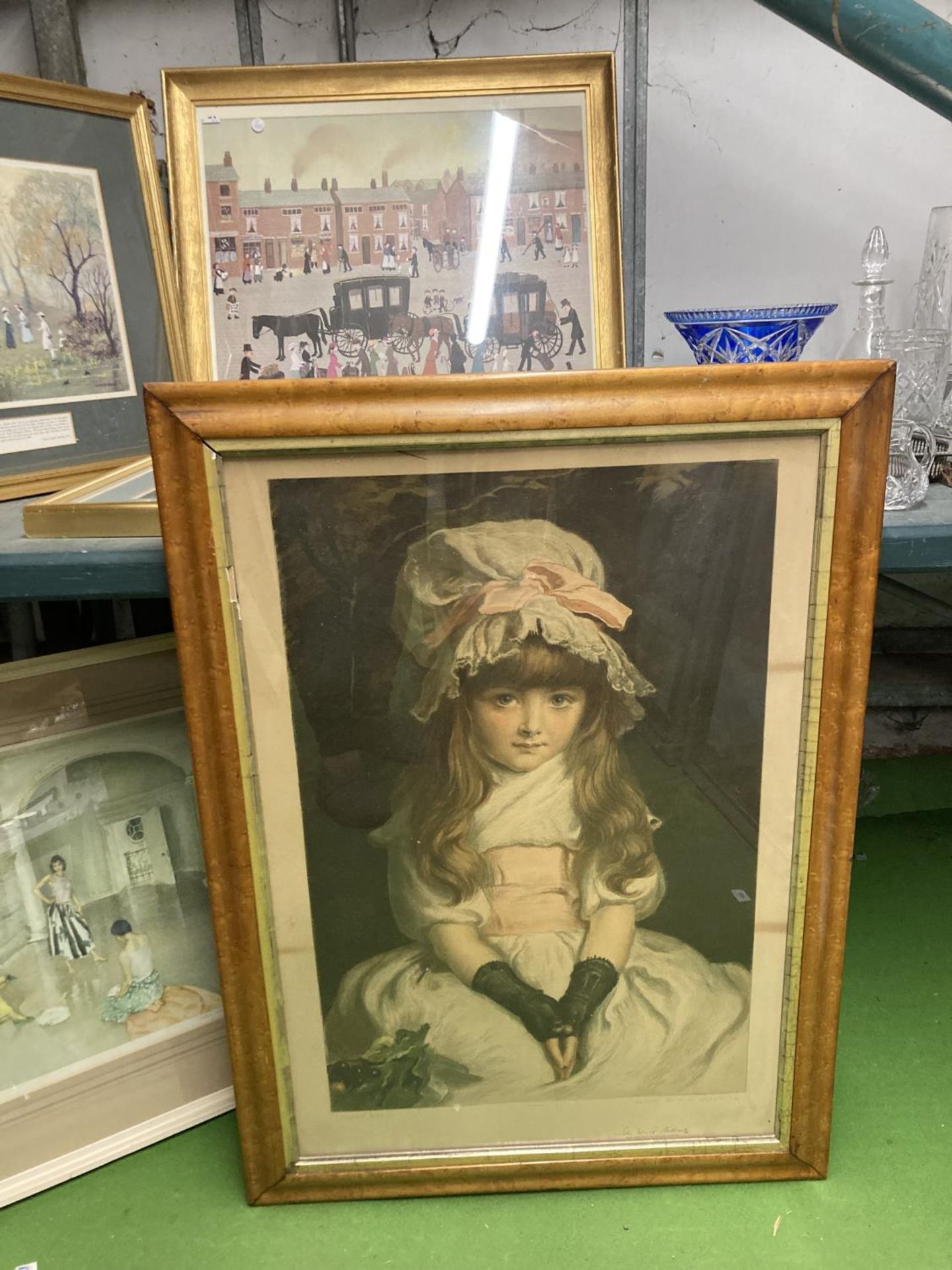 A LARGE WALNUT FRAMED PRINT ENTITLED 'CHERRY RIPE' PAINTED BY J. E. MILLAIS 65CM X 90CM