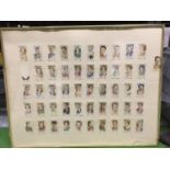A LARGE FRAMED COLLECTION OF PLAYERS CIGARETTE CARDS 'VINTAGE MOVIE STARS'