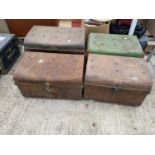 FOUR VARIOUS VINTAGE METAL STORAGE CASES