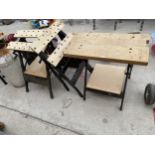 THREE VARIOUS FOLDING WORK MATE BENCHES
