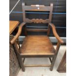 A 19TH CENTURY MAHOGANY ELBOW CHAIR