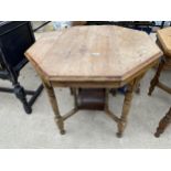 A VICTORIAN HEXAGONAL TWO TIER CENTRE TABLE