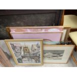 AN ASSORTMENT OF FRAMED PRINTS AND PICTURES