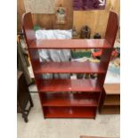 A MODERN STAINED OPEN FIVE TIER BOOKCASE, 41" WIDE