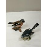TWO BESWICK BIRDS TO INCLUDE A GREY WAGTAIL AND A CHAFFINCH
