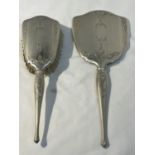 A BRUSH AND MIRROR SET MARKED BIRKS STERLING