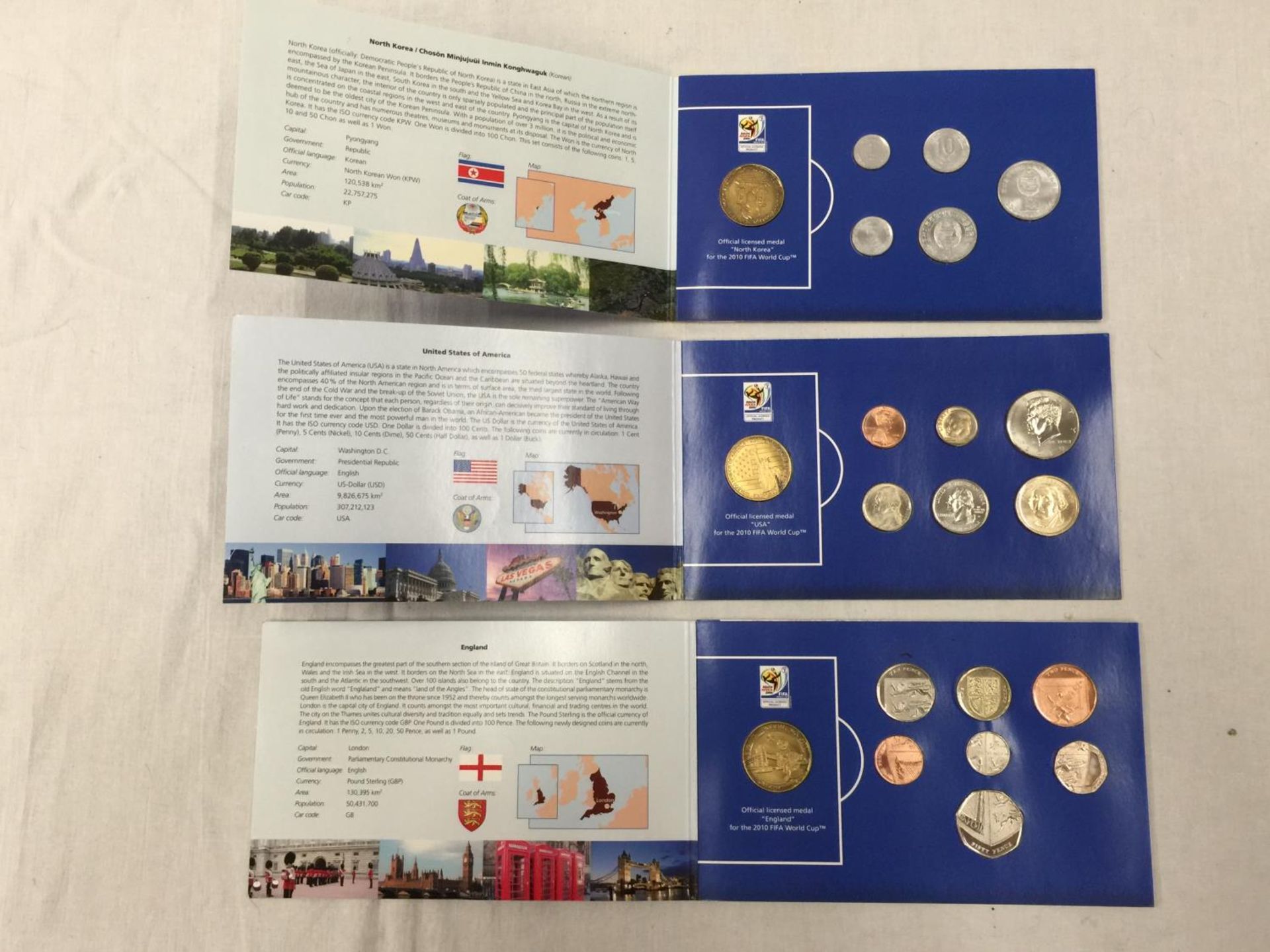 A COLLECTION OF 2010 WORLD CUP COINS