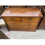 A VICTORIAN MAHOGANY CHEST OF TWO SHORT AND TWO LONG DRAWERS, 47" WIDE