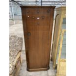 A MID 20TH CENTURY OAK HALL WARDROBE, 29" WIDE