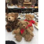 A KEEL TOYS 'SIGNATURE' TEDDY, A LANG BEARS TEDDY AND A KEEL TOYS TEDDY COMMEMORATING THE QUEEN'S