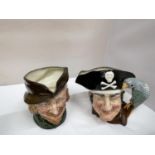 TWO ROYAL DOULTON TOBY JUGS - ROBIN HOOD AND LONG JOHN SILVER