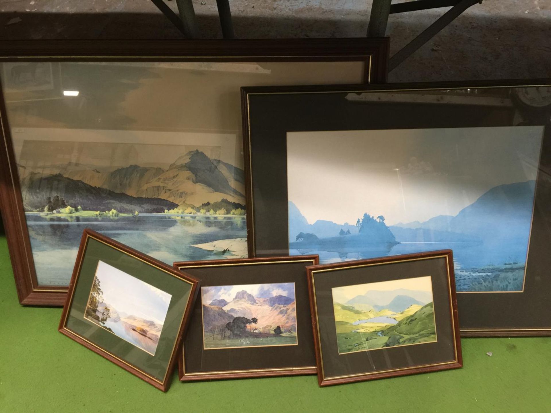 FIVE FRAMED PRINTS OF LAKELAND SCENES, W HEATON COOPER