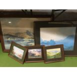 FIVE FRAMED PRINTS OF LAKELAND SCENES, W HEATON COOPER