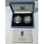 A 1992 SILVER PROOF TEN PENCE TWO COIN SET WITH CASE AND CERTIFICATE OF AUTHENTICITY