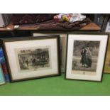 THREE FRAMED PRINTS TO INCLUDE ROMEO AND JULIET, PLUS THREE SIGNED W. DENILY SADLER