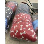 AN ASSORTMENT OF PLUSH DOG BEDS