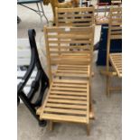 A PAIR OF BRAND NEW TEAK FOLDING GARDEN CHAIRS