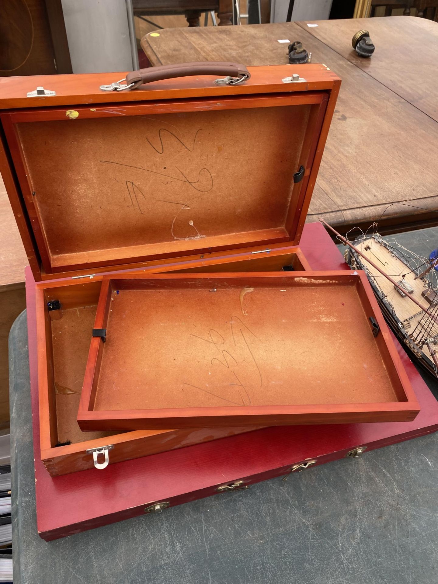 TWO WOODEN ARTIST BOXES - Image 5 of 8