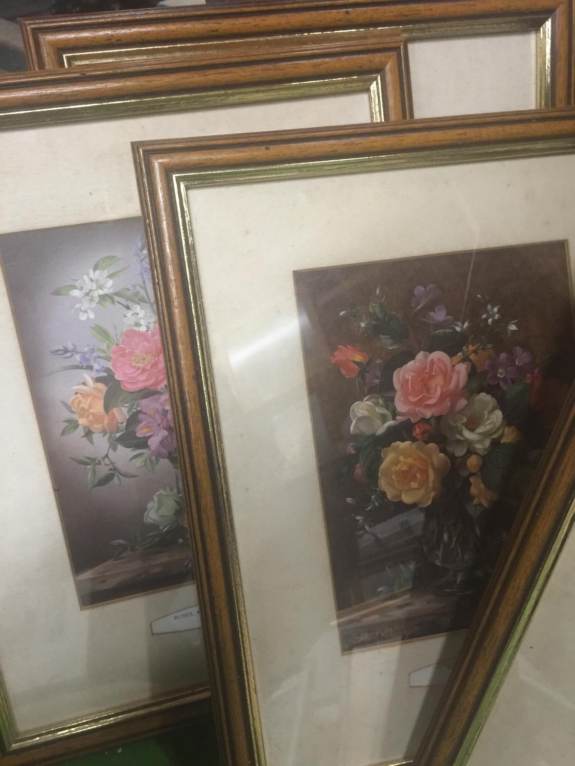 FOUR FRAMED PRINTS OF VASES OF FLOWERS BY ALBERT WILLIAMS - Image 3 of 3