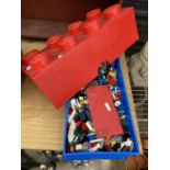 A LEGO STORAGE BOX WITH AN ASSORTMENT OF LEGO