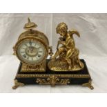 A 19TH CENTURY GILDED METALWARE 8 DAY MANTLE CLOCK BY THE ANSONIA CLOCK CO NEW YORK USA DATED JUNE