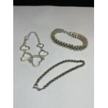 THREE MARKED SILVER BRACELETS