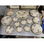 A QUANTITY OF ROYAL IVORY 'INDIAN ROSE' TO INCLUDE PLATES, BOWLS, TUREENS, ETC