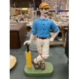 A VICTORIAN STYLE CAST 'CRICKETER' DOOR STOP HEIGHT 32CM