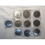 A COLLECTION OF COMMEMORATIVE COINS TO INCLUDE TWO 1965 WINSTON CHURCHILL, SIX 1977 ELIZABETH II