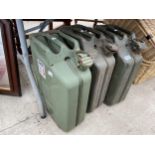 THREE VINTAGE METAL JERRY CANS