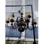 A TWELVE BRANCH CHANDELIER STYLE LIGHT FITTING