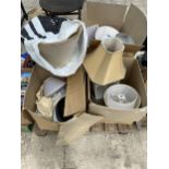 AN ASSORTMENT OF HOUSEHOLD CLEARANCE ITEMS TO INCLUDE CERAMICS AND LIGHT SHADES