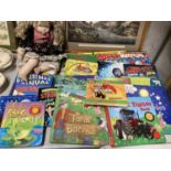 A QUANTITY OF CHILDREN'S BOOKS TO INCLUDE FARM BABIES, MATCH OF THE DAY, BOB THE BUILDER, DISNEY