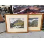 A PAINTING, IN DIFFERENT MEDIUMS, OF TRYFAN TOWARDS THE 'SOURCE OF THE OGWEN RIVER', 1990 PLUS Y