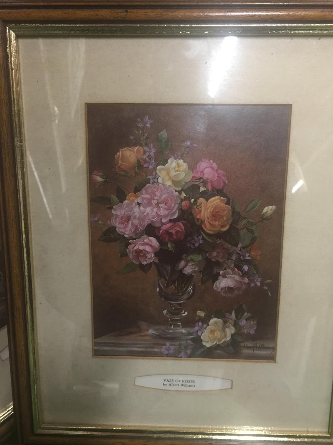 FOUR FRAMED PRINTS OF VASES OF FLOWERS BY ALBERT WILLIAMS - Image 2 of 3