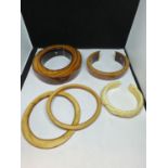 FIVE VARIOUS BANGLES TO INCLUDE BONE