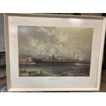 A FRAMED PRINT OF THE SS GREAT BRITAIN 62CM X 50CM