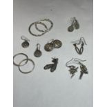 EIGHT PAIRS OF SILVER EARRINGS