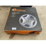 A SET OF FOUR HALFORDS ESSENTIALS WHEEL TRIMS