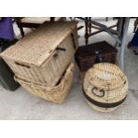 A LARGE ASSORTMENT OF WICKER BASKETS