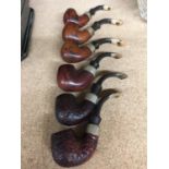 SIX PETERSON BRIAR PIPES - PLEASE NOTE THERE IS A STAMP K & P PETERSON ON THE PIPES