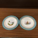 TWO MINTON CABINET PLATES BOTH WITH SEA SCENES