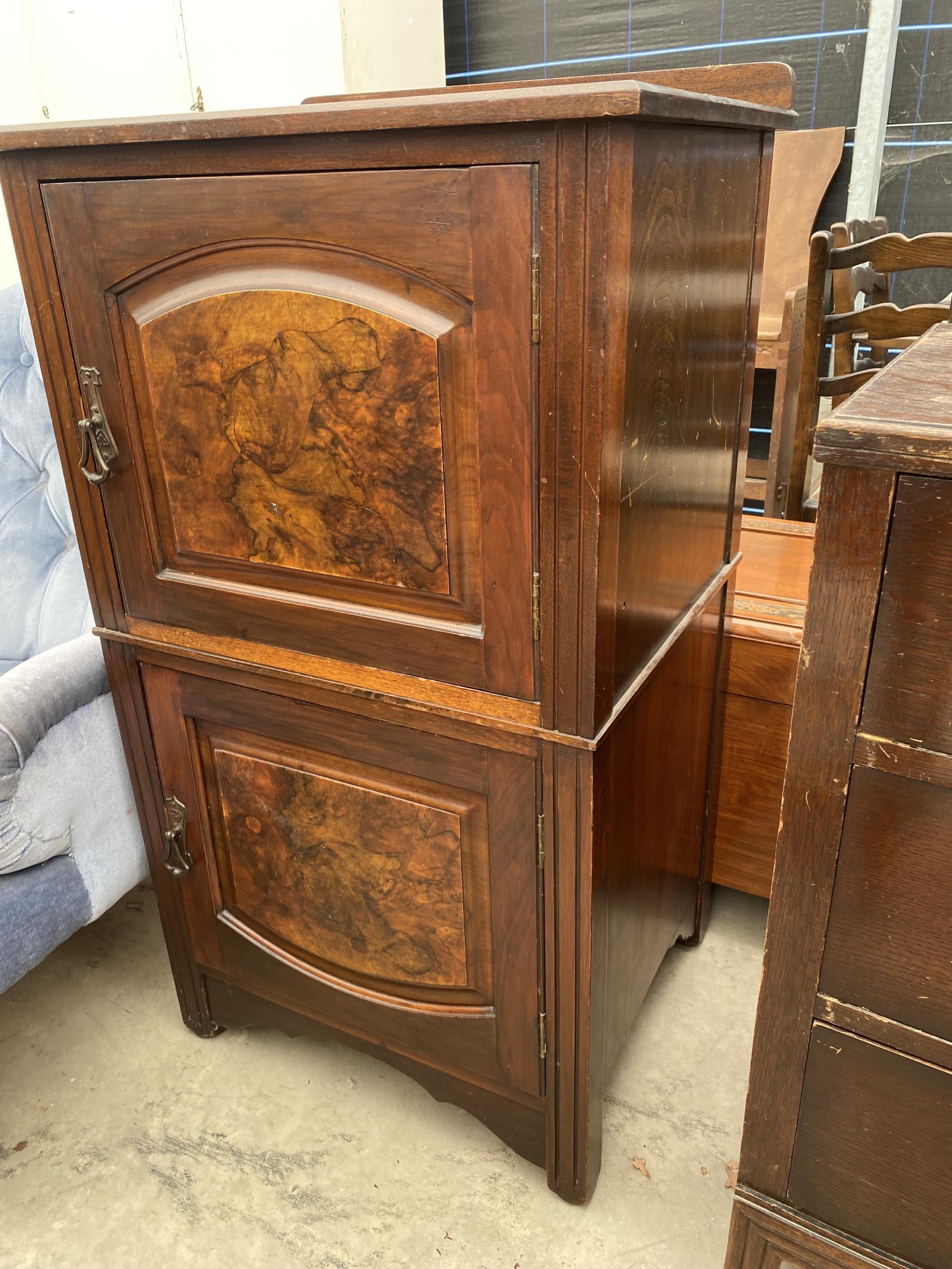 A LATE VICTORIAN TWO DOOR CUPBOARD, 23" WIDE - Image 2 of 3