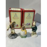 THREE ROYAL DOULTON BUNNYKINS FIGURES WITH NON ORIGINAL BOXES